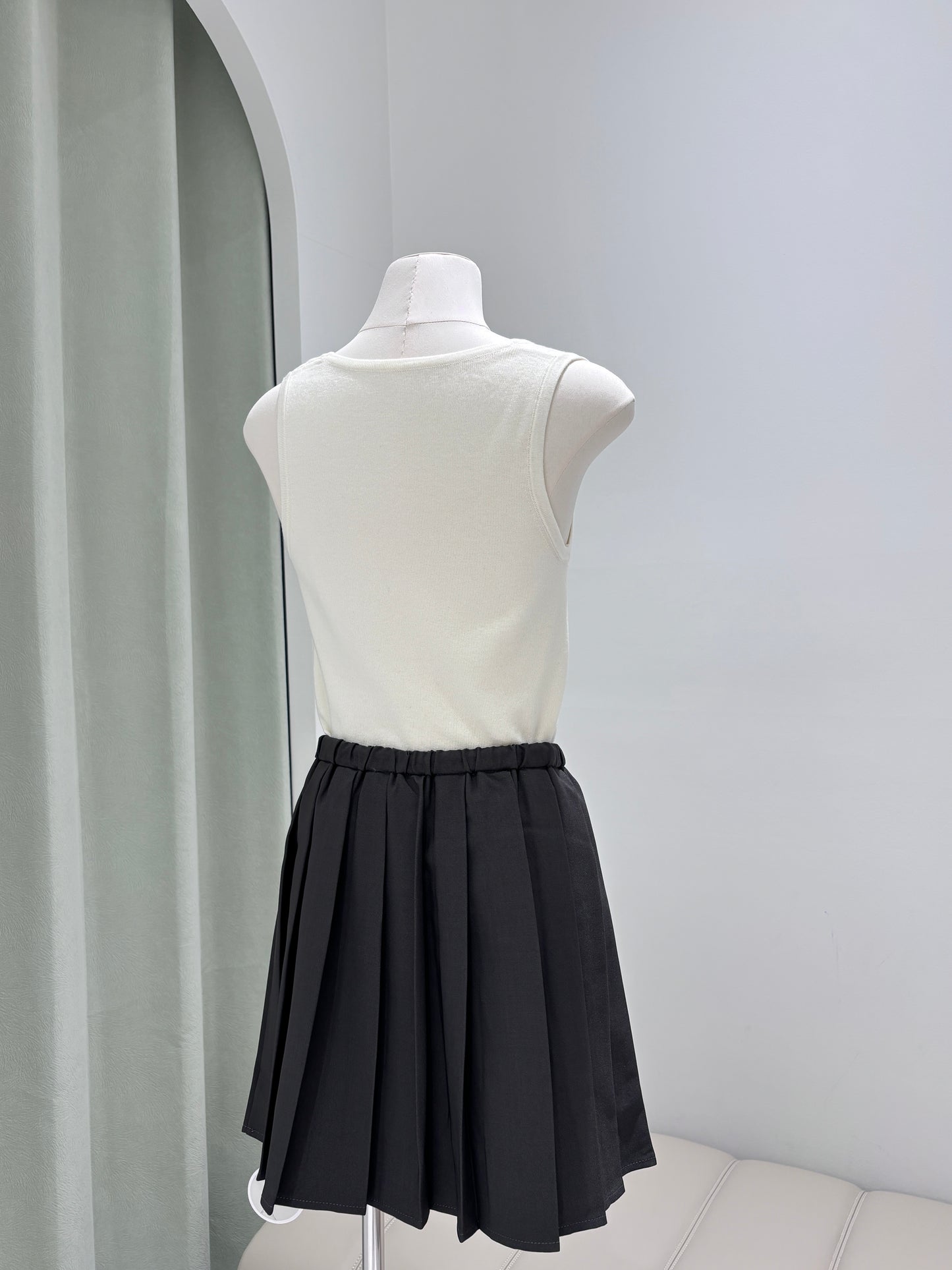 1002|抽绳百褶裙