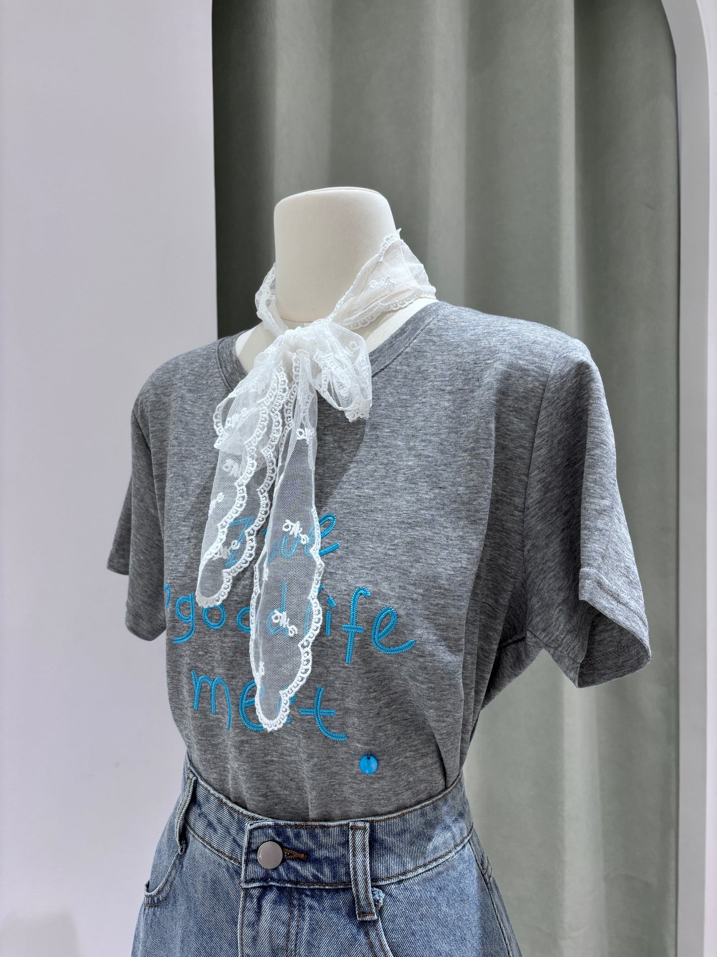 1259|绑带蕾丝上衣