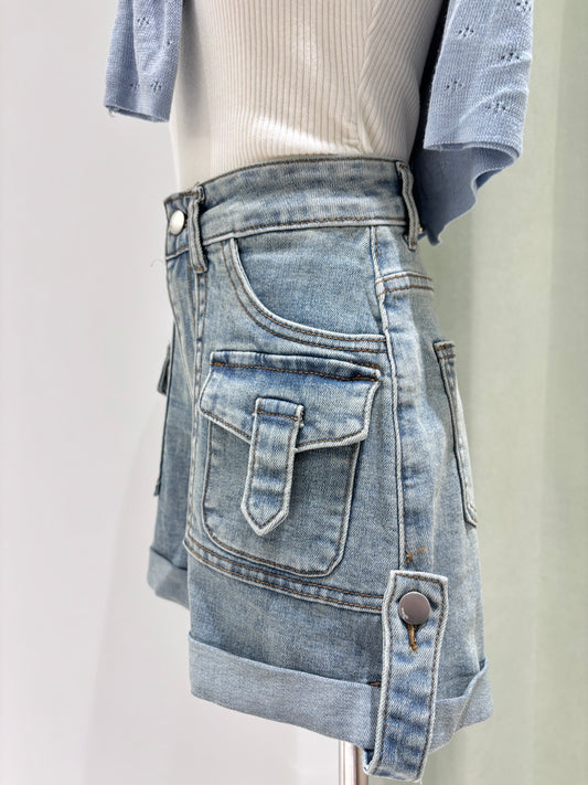 1331|牛仔工装短裤