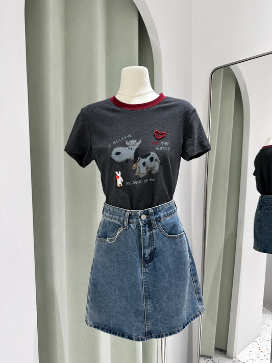 1433｜韩式圆领上衣