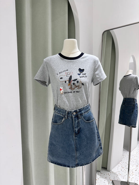 1433｜韩式圆领上衣