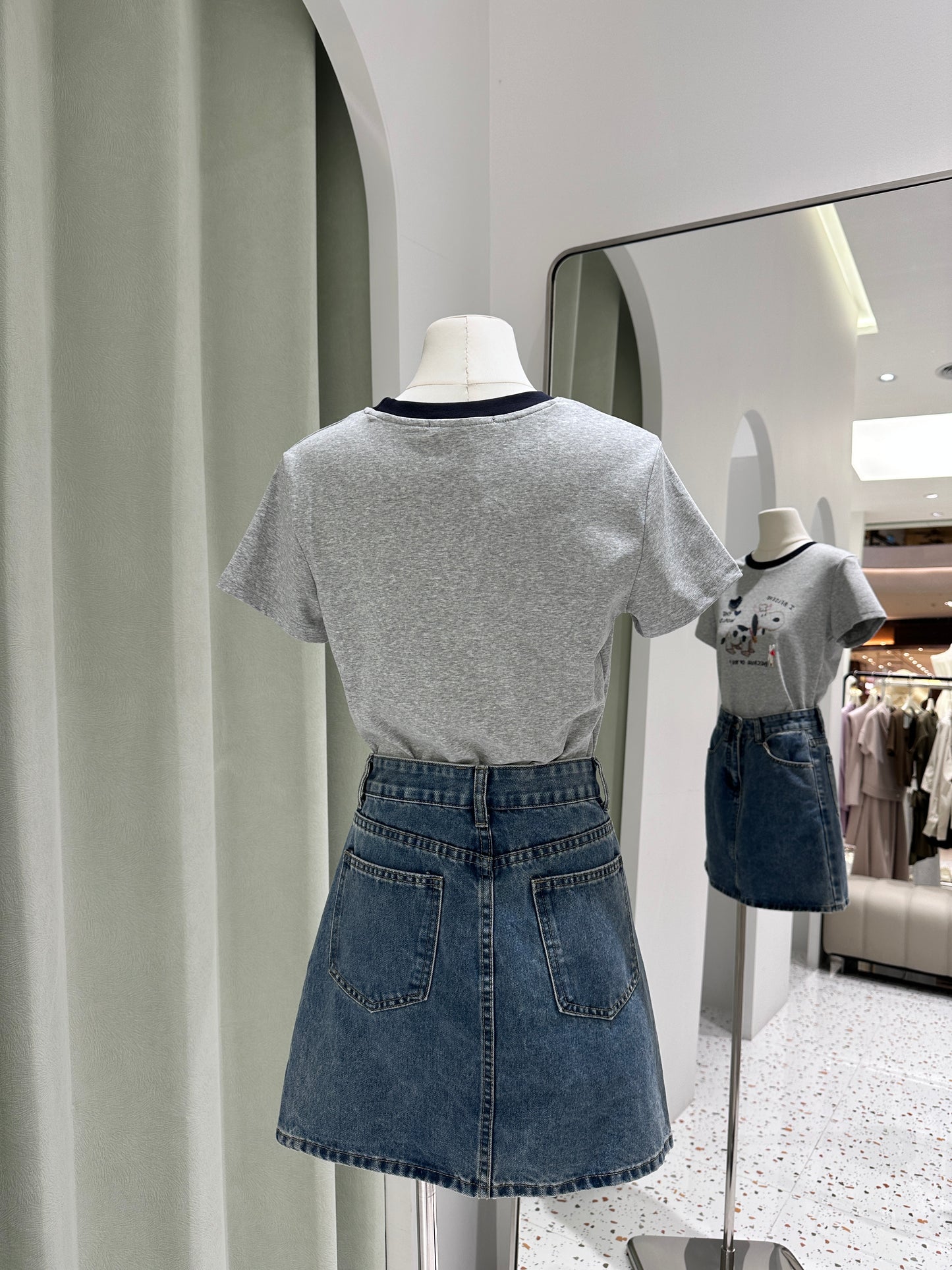 1433｜韩式圆领上衣