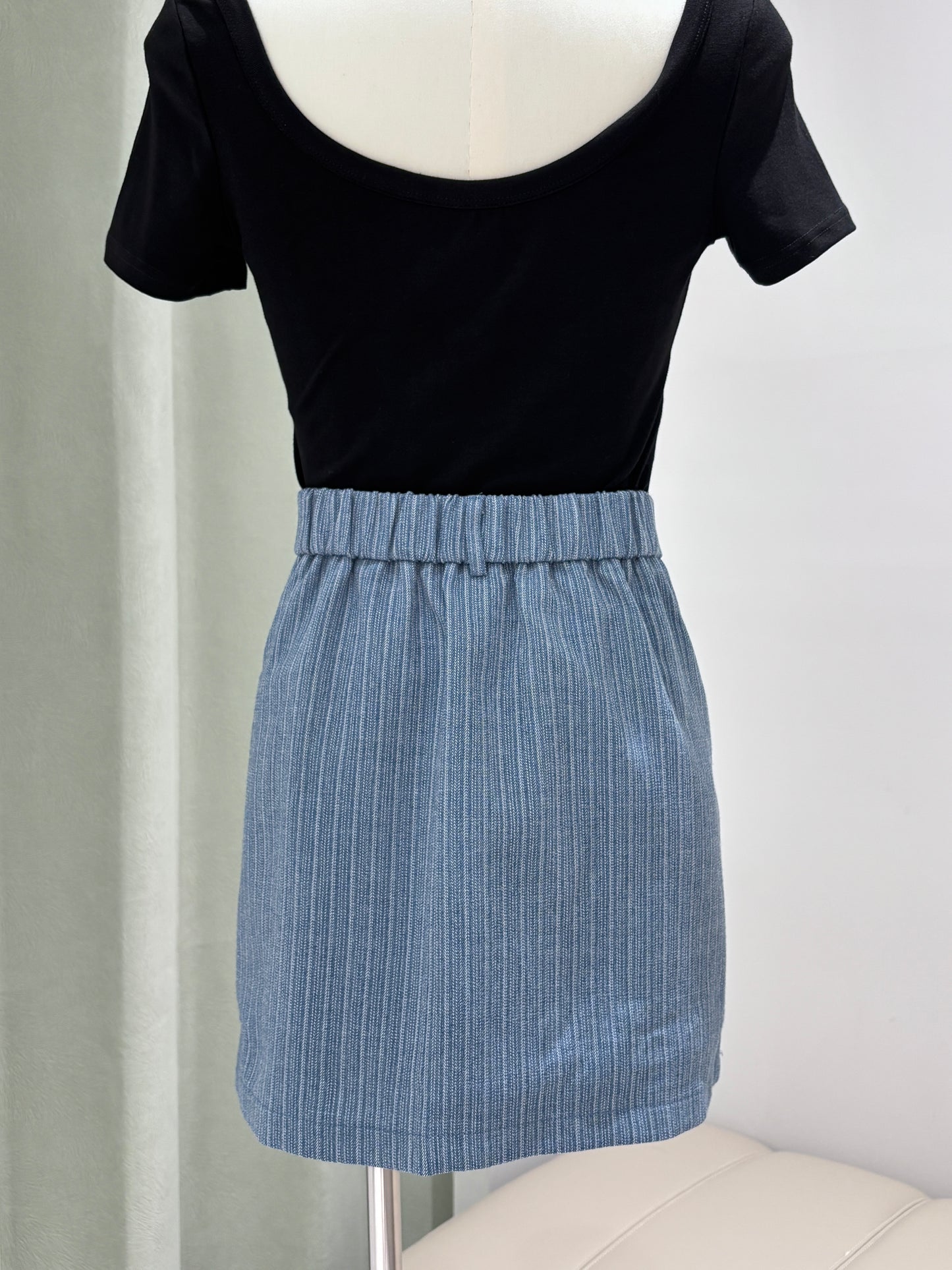 1084｜条纹牛仔裙