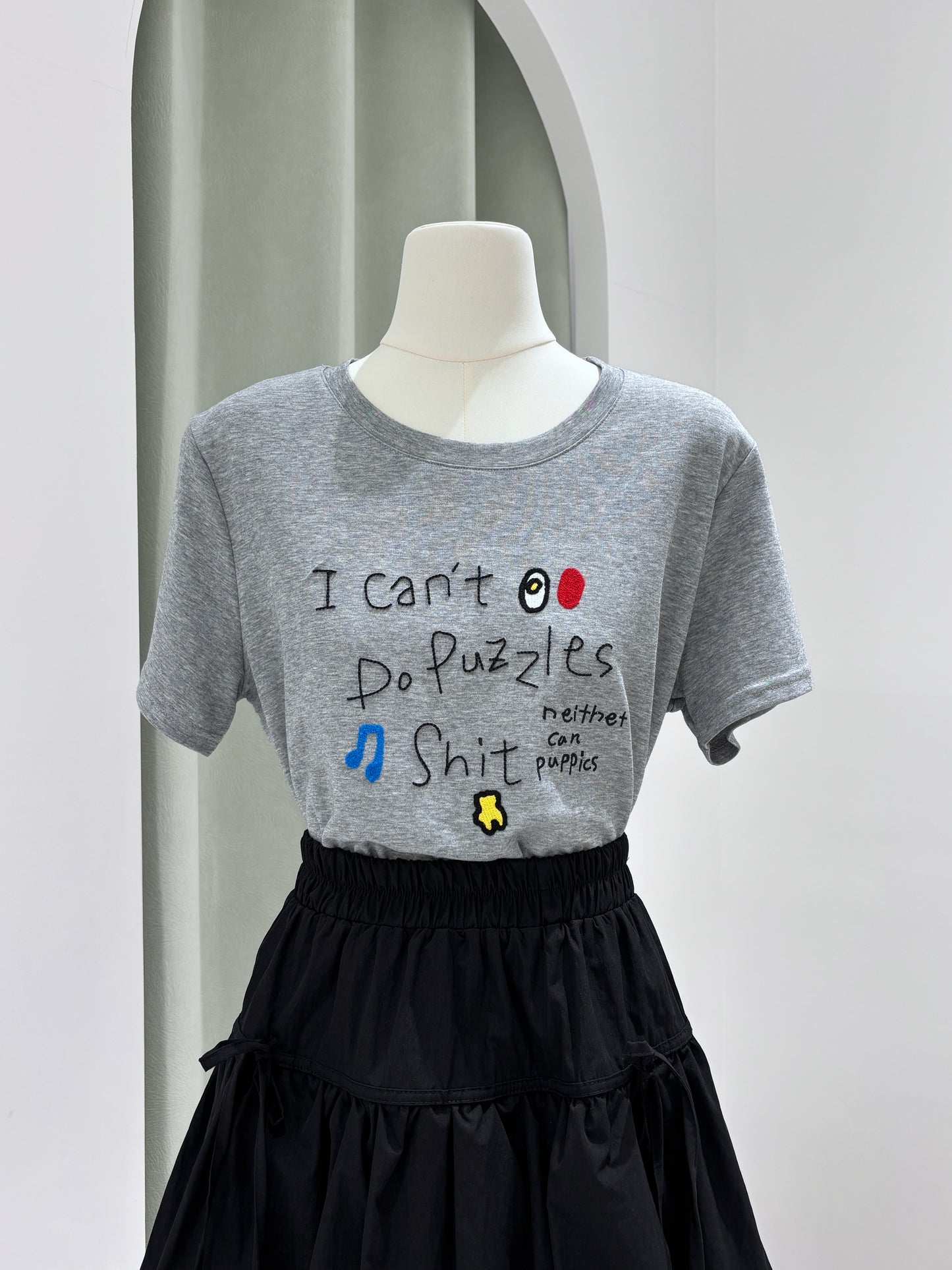 1258｜浮绣字体上衣