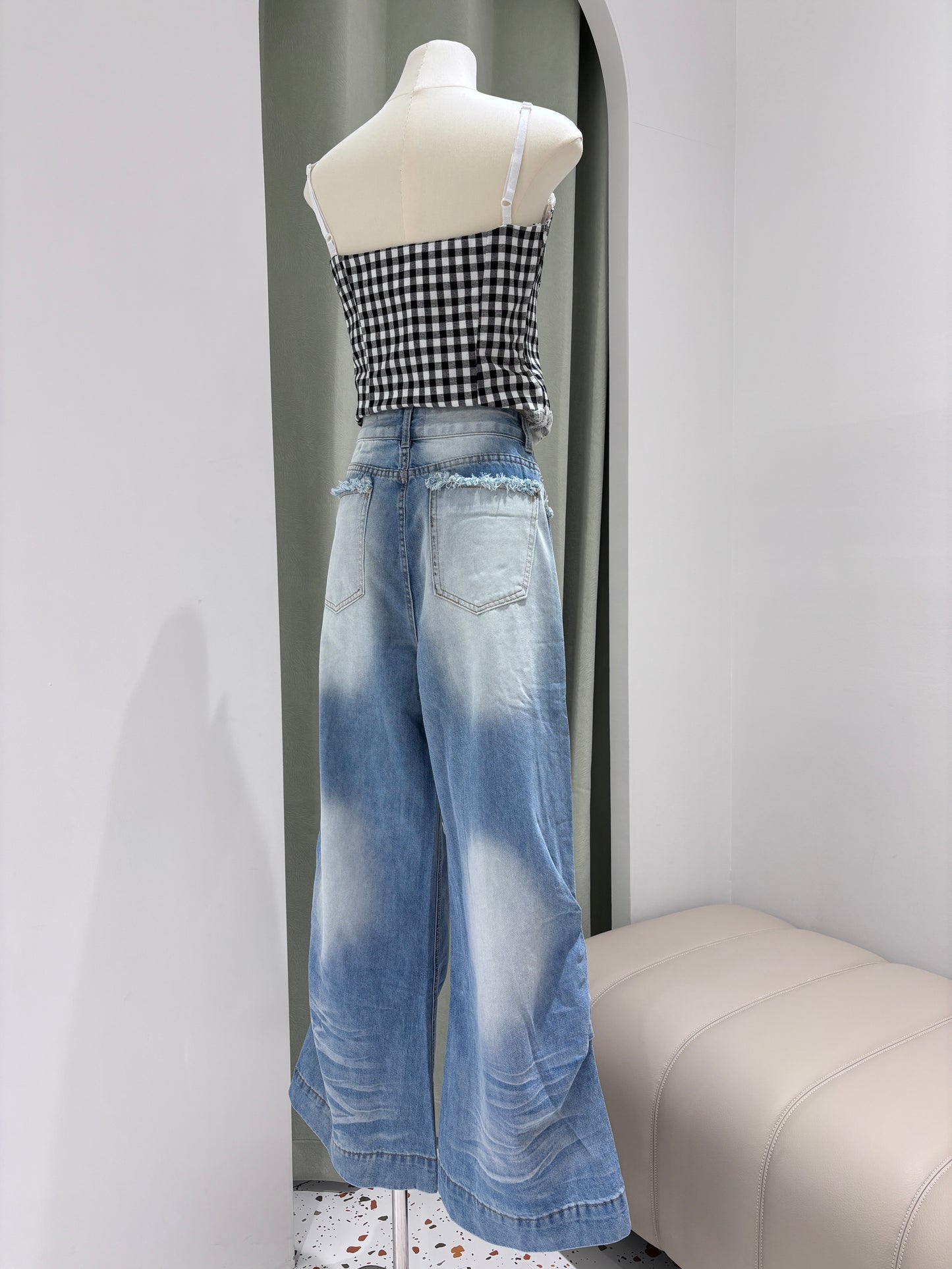 1337｜高街毛邊闊腿長褲