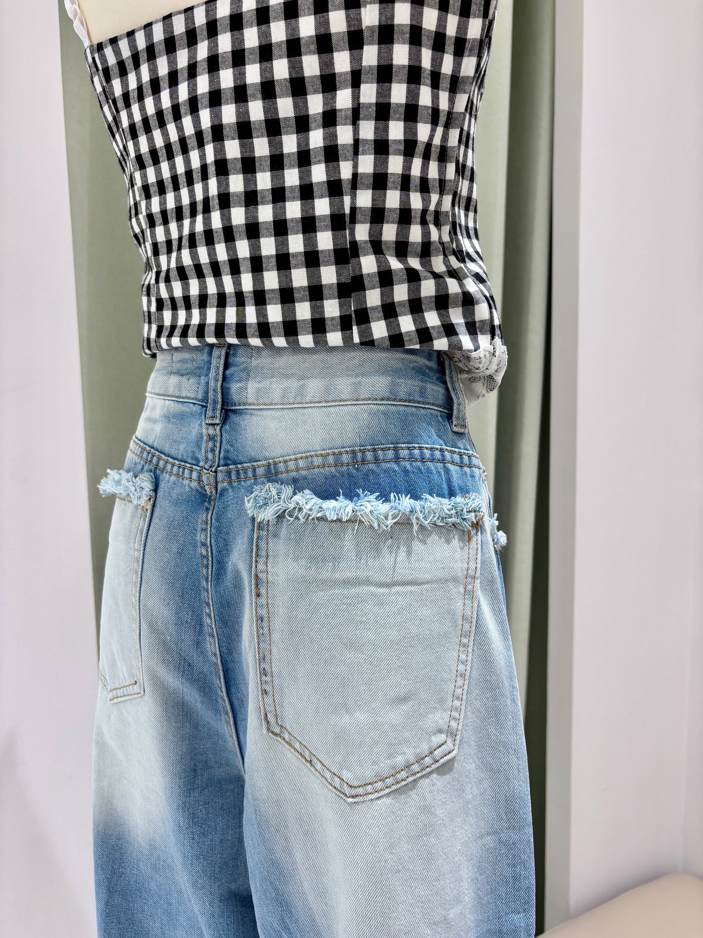 1337｜高街毛邊闊腿長褲