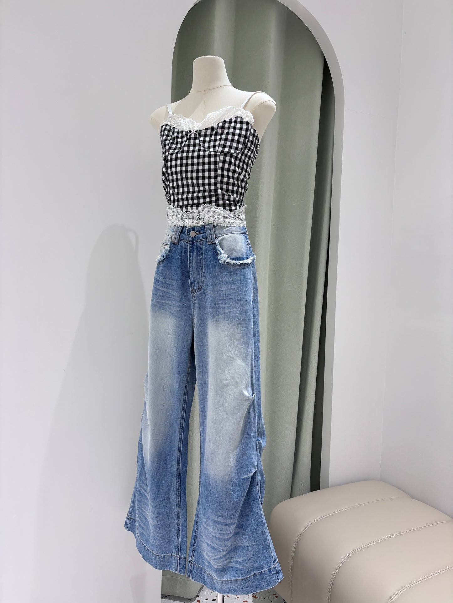 1337｜高街毛邊闊腿長褲